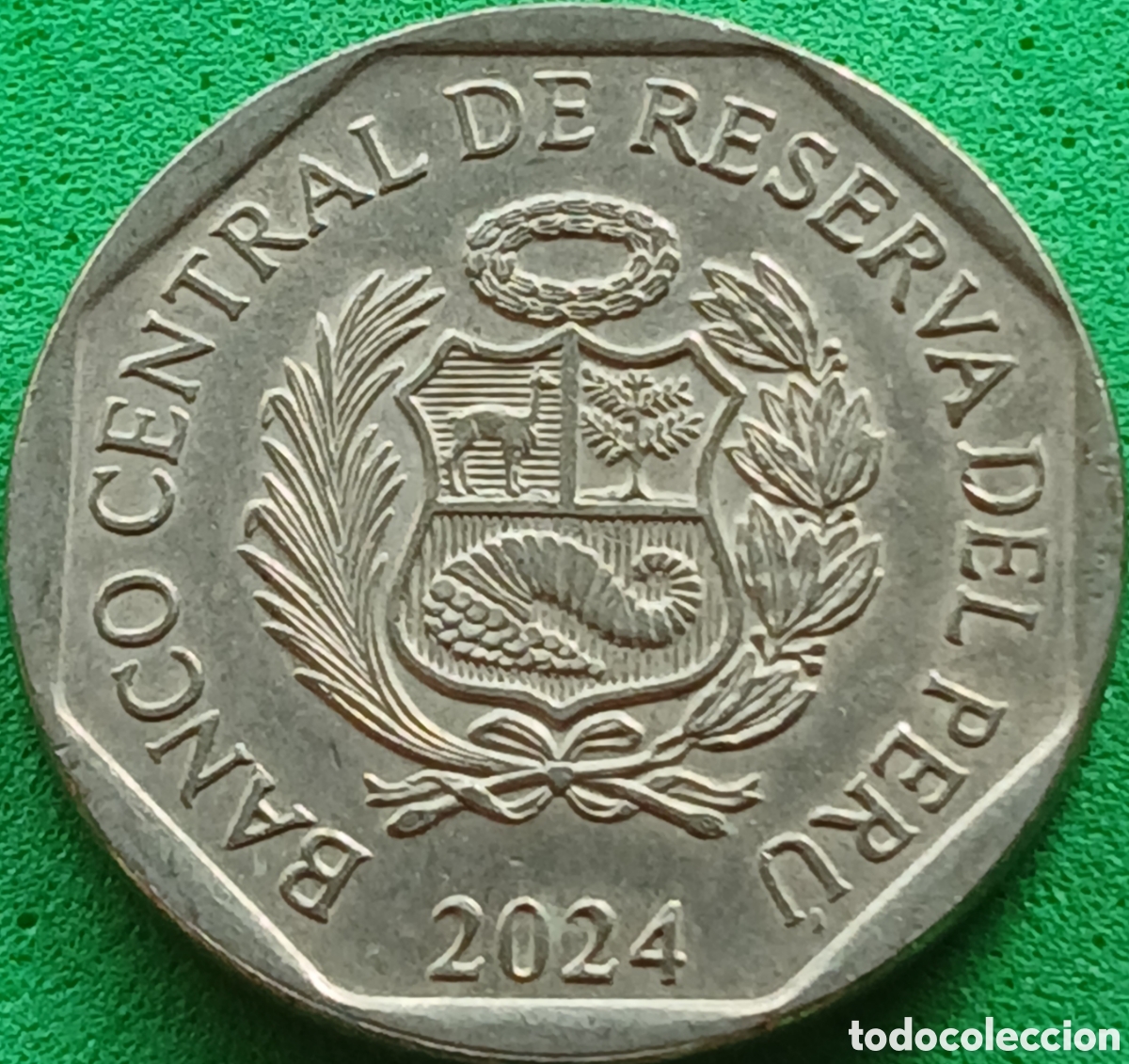 Monedas antiguas de Am&eacute;rica: Per&uacute; 1 sol 2024 km#395 poco com&uacute;n