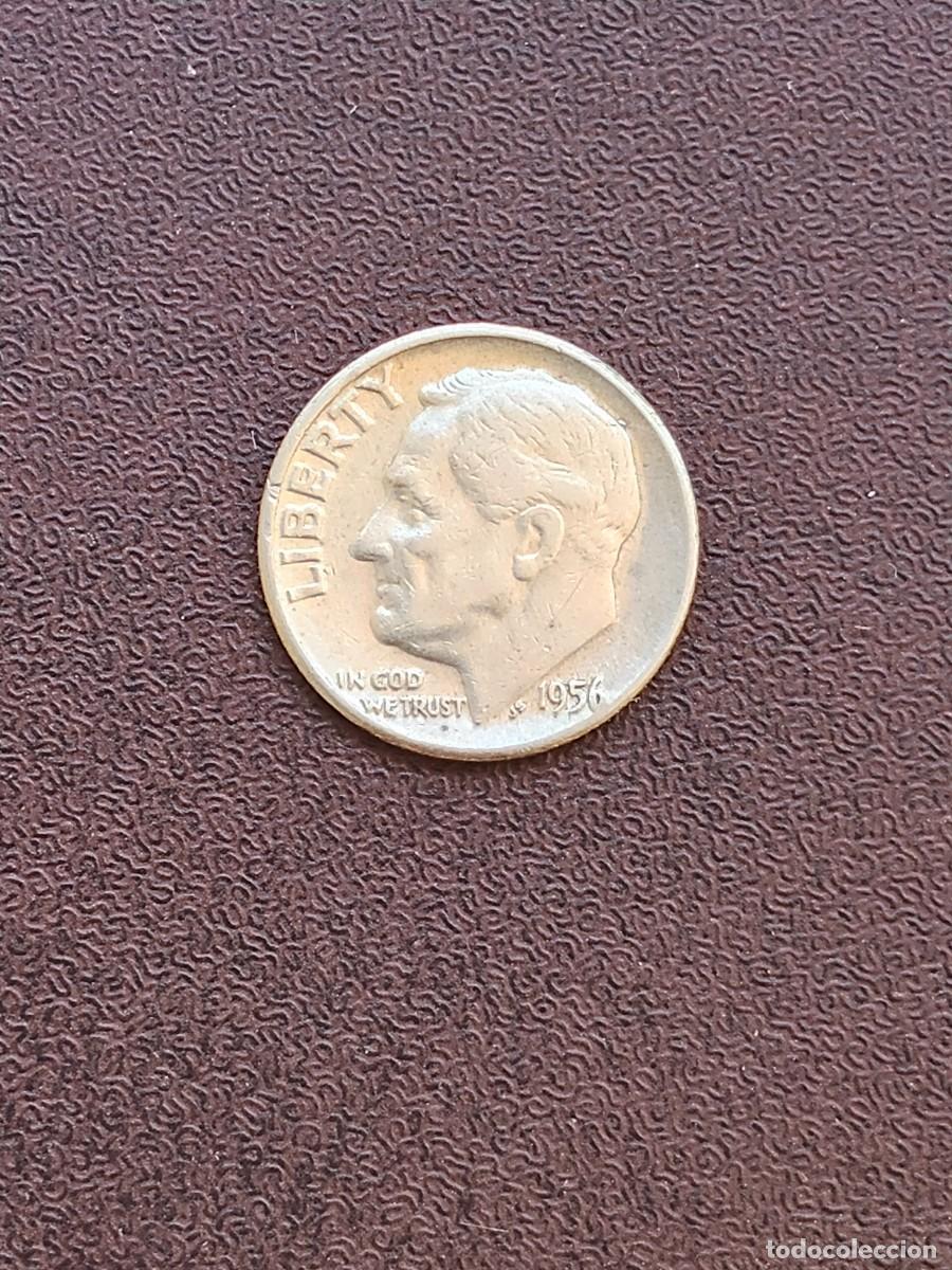 Monedas antiguas de Am&eacute;rica: MONEDA DE ONE DIME DE ESTADOS UNIDOS DEL A&Ntilde;O 1956 (SIN LETRA) DE PLATA.1