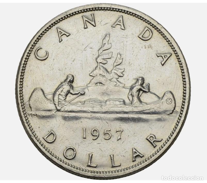 Monedas antiguas de Am&eacute;rica: CANADA 1 DOLAR 1957 ....... - Foto 2