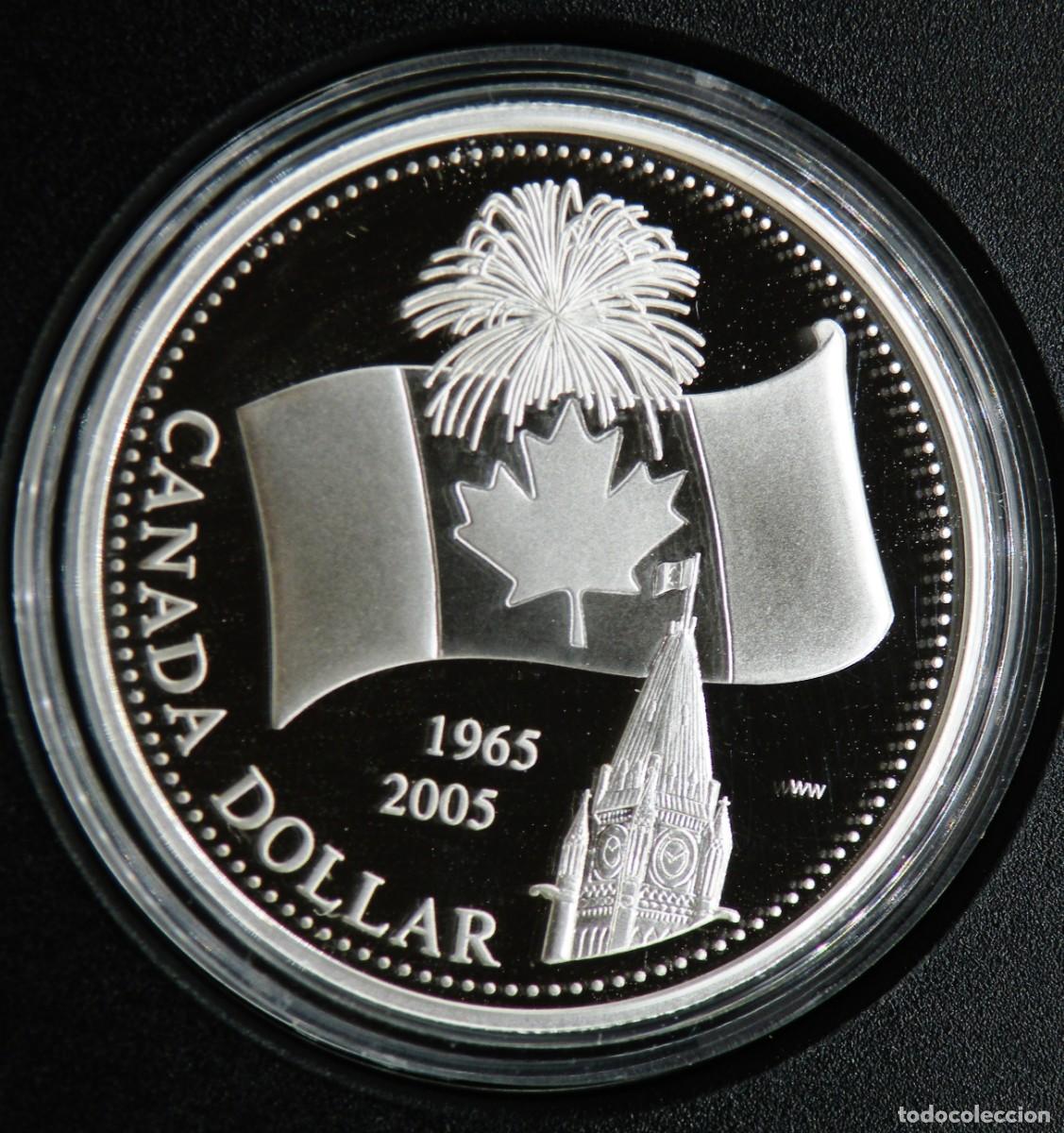 Monedas antiguas de Am&eacute;rica: CANADA MONEDA 1 DOLAR 2005 PLATA PROOF. ESCASA. ESTUCHE Y CERTIFICADO
