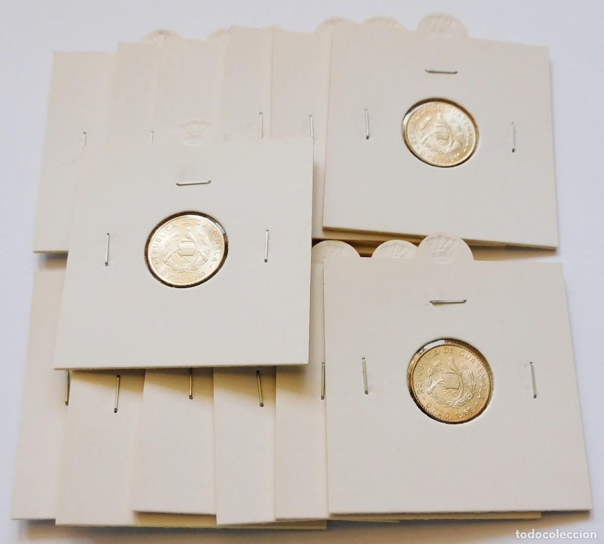 Monedas antiguas de Am&eacute;rica: GUATEMALA LOTE DE 13 MONEDAS DE 5 CENTAVOS A&Ntilde;O 1961. PLATA SIN CIRCULAR. ARRAS Y COLECCIONISMO