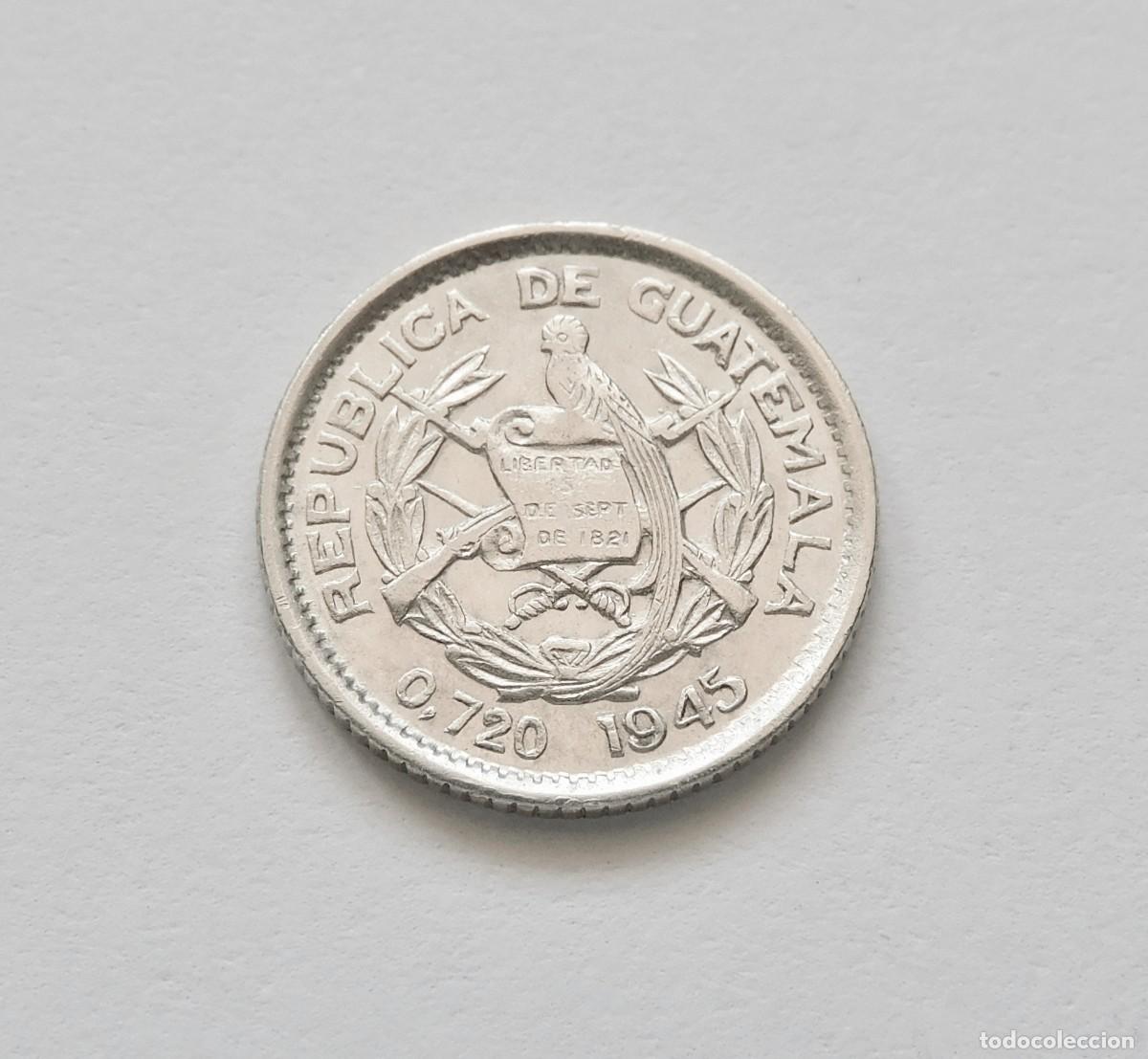 Monedas antiguas de Am&eacute;rica: GUATEMALA 5 CENTAVOS 1945. PLATA EXCELENTE