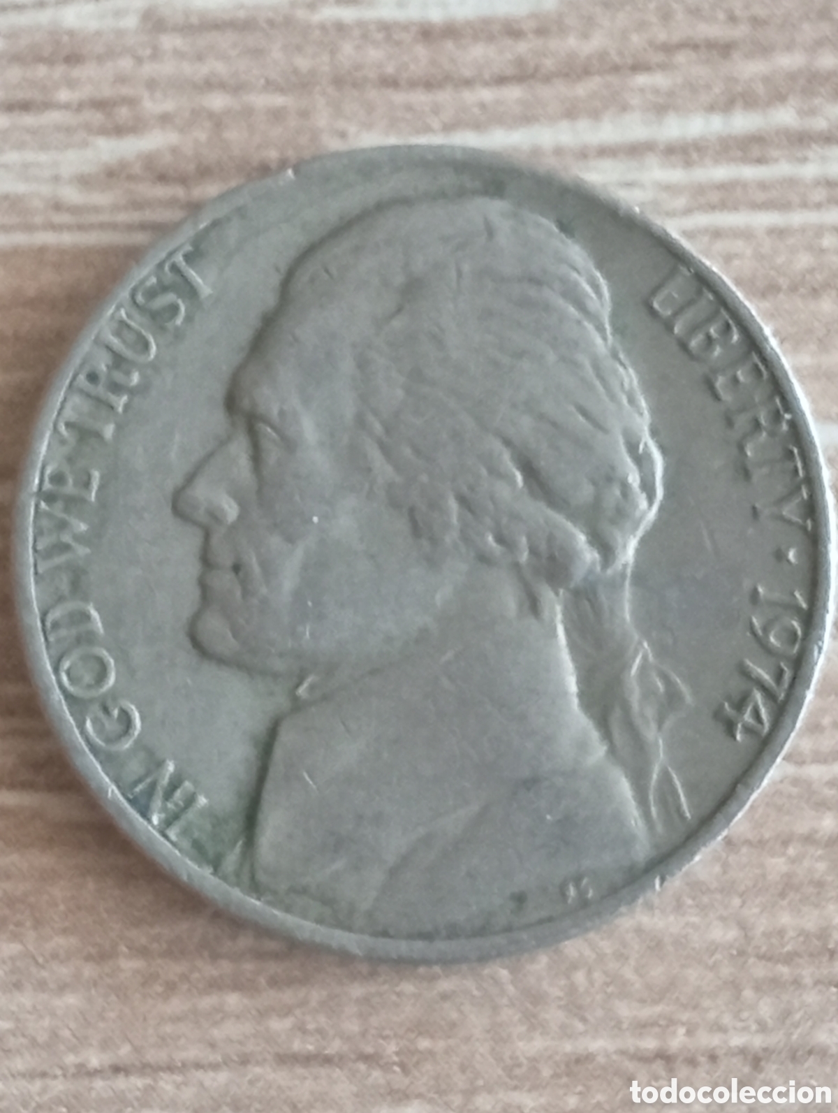 Monedas antiguas de Am&eacute;rica: 1974 moneda cinco centavos Usa