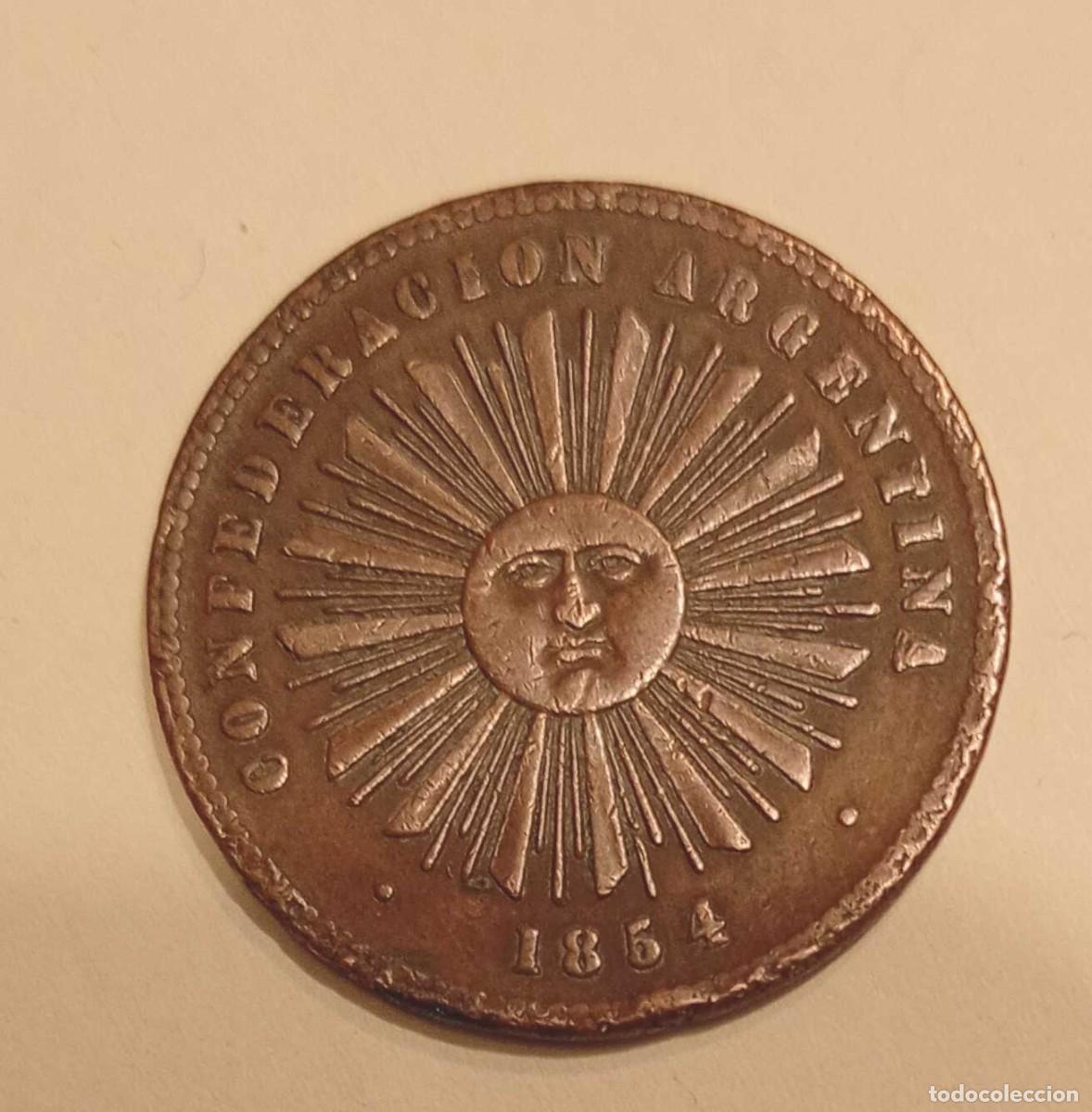 Monedas antiguas de Am&eacute;rica: CONFEDERACION ARGENTINA 1854. 2 CENTAVOS