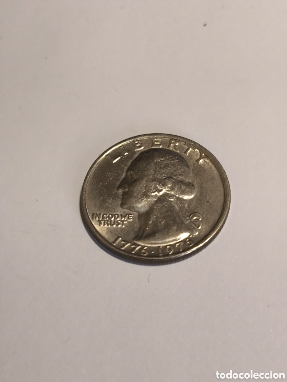 Monedas antiguas de Am&eacute;rica: 1/4 Dolar EEUU 1976 N&iacute;quel conmemorativa