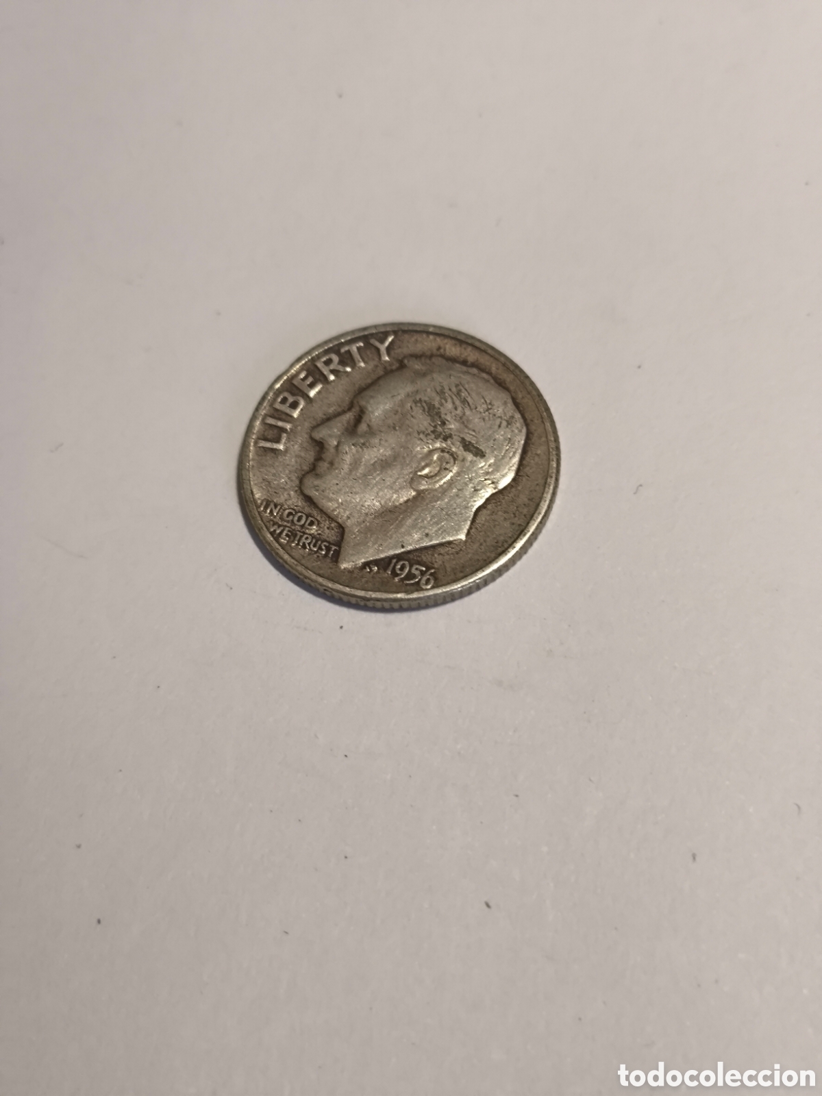 Monedas antiguas de Am&eacute;rica: 1 Dime EEUU 1956 Ag 0,724 g