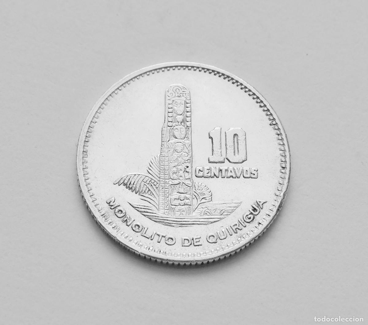 Monedas antiguas de Am&eacute;rica: GUATEMALA 10 CENTAVOS 1957. PLATA EXCELENTE
