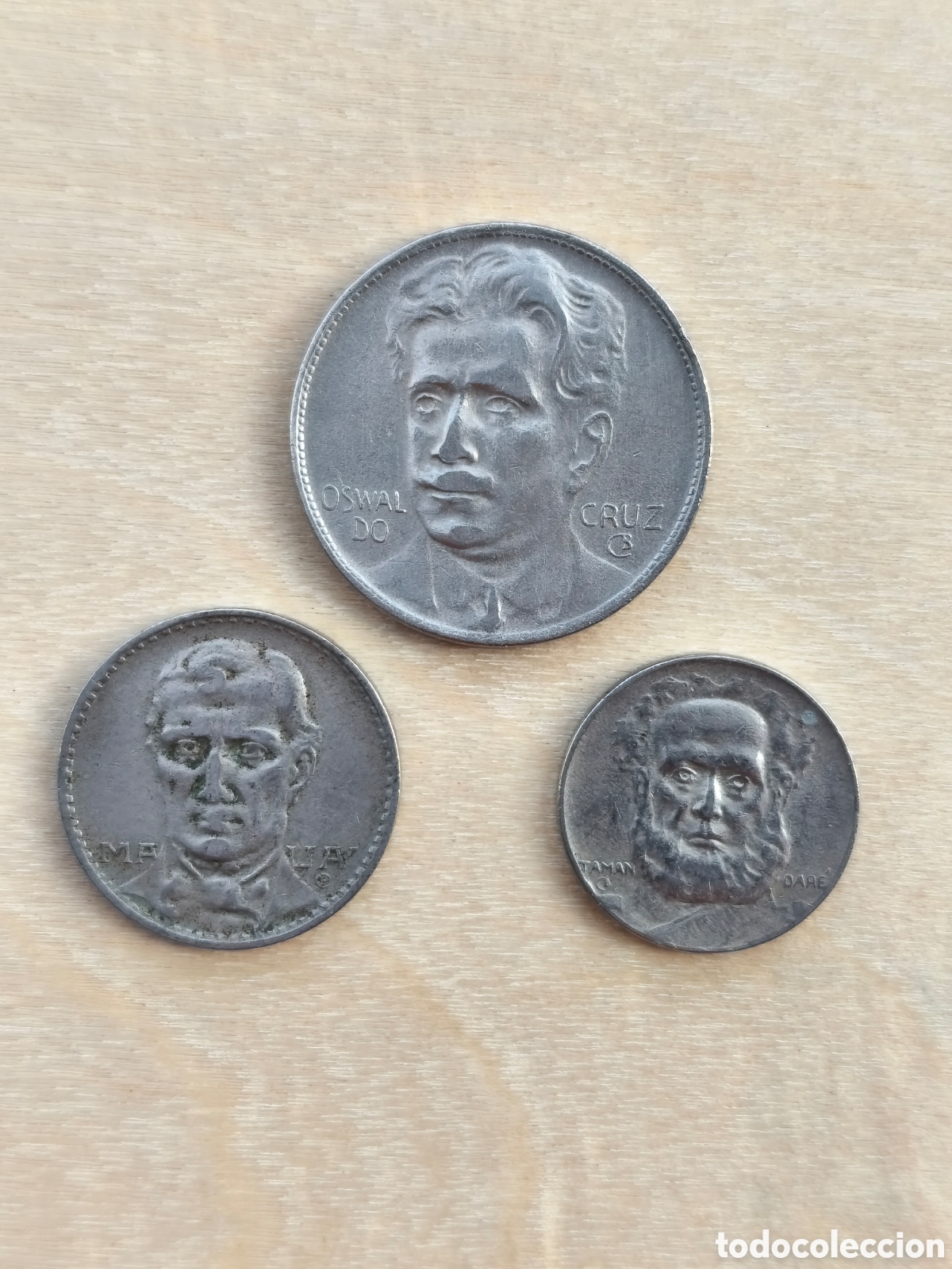 Monete antiche di America: Lote 3 monedas Brasil 1937