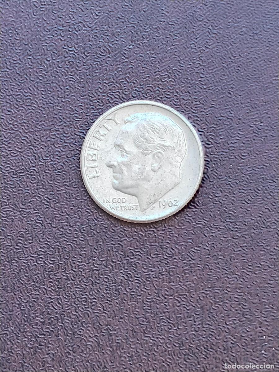 Monedas antiguas de Am&eacute;rica: MONEDA DE ONE DIME DE ESTADOS UNIDOS DEL A&Ntilde;O 1962 (CECA D).DE PLATA.