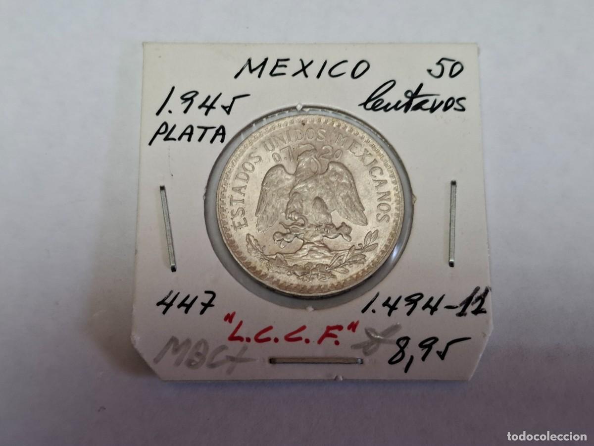 Monedas antiguas de Am&eacute;rica: 50 CENTAVOS de PLATA de 1945 KM 447 MEXICO en MBC+