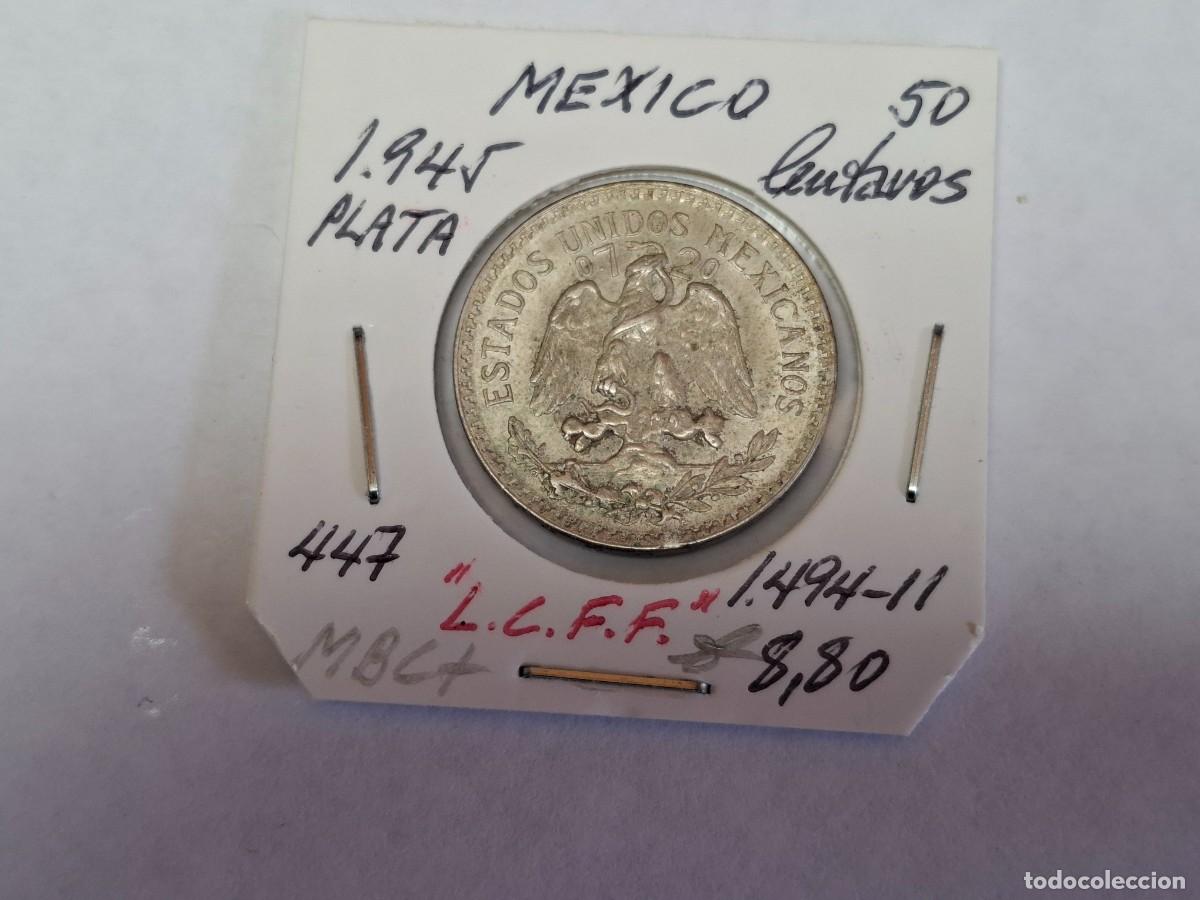 Monedas antiguas de Am&eacute;rica: 50 CENTAVOS de PLATA de 1945 KM 447 MEXICO en MBC+