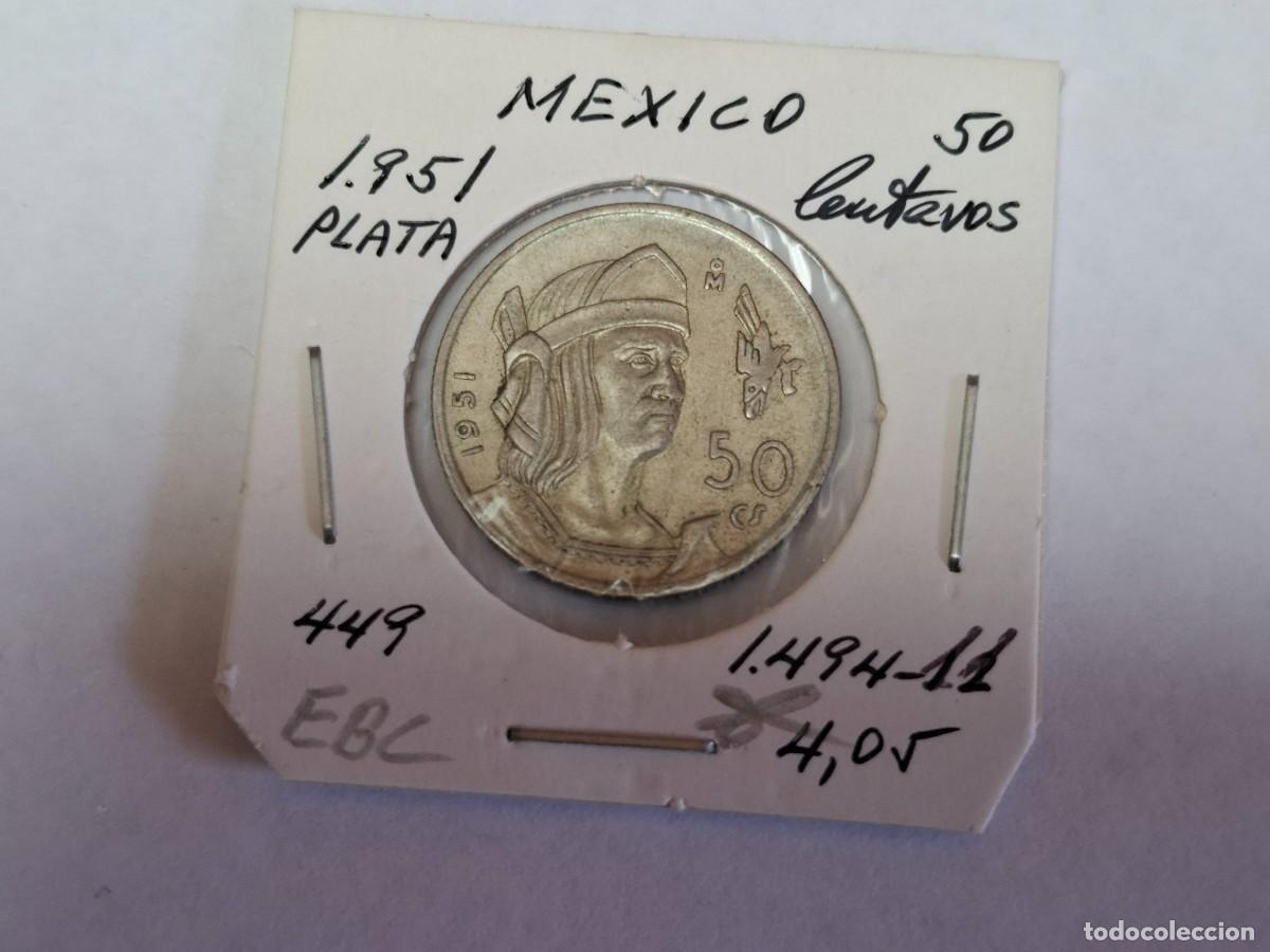 Monedas antiguas de Am&eacute;rica: 50 CENTAVOS de PLATA de 1951 KM 449 MEXICO en EBC