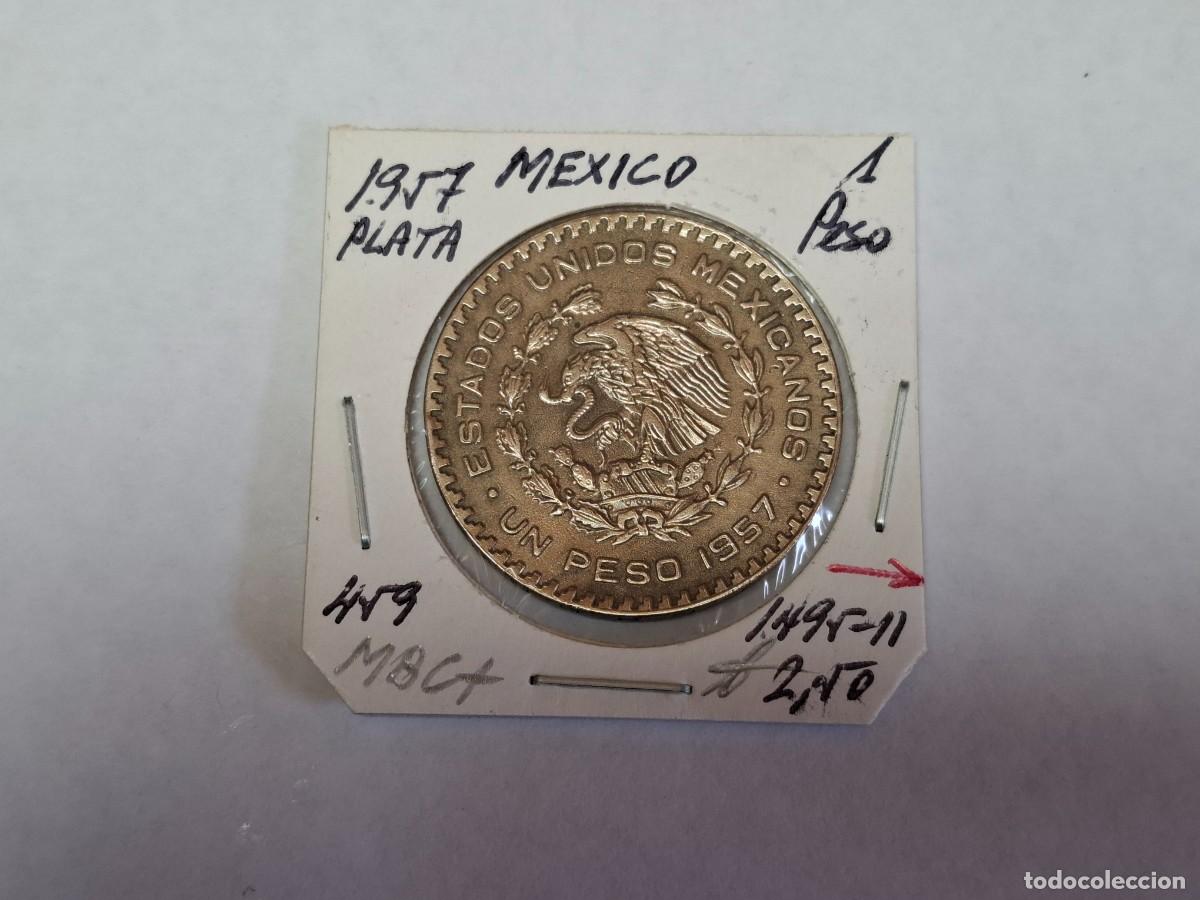 Monedas antiguas de Am&eacute;rica: 1 PESO de PLATA de 1957 KM 459 MEXICO en MBC+