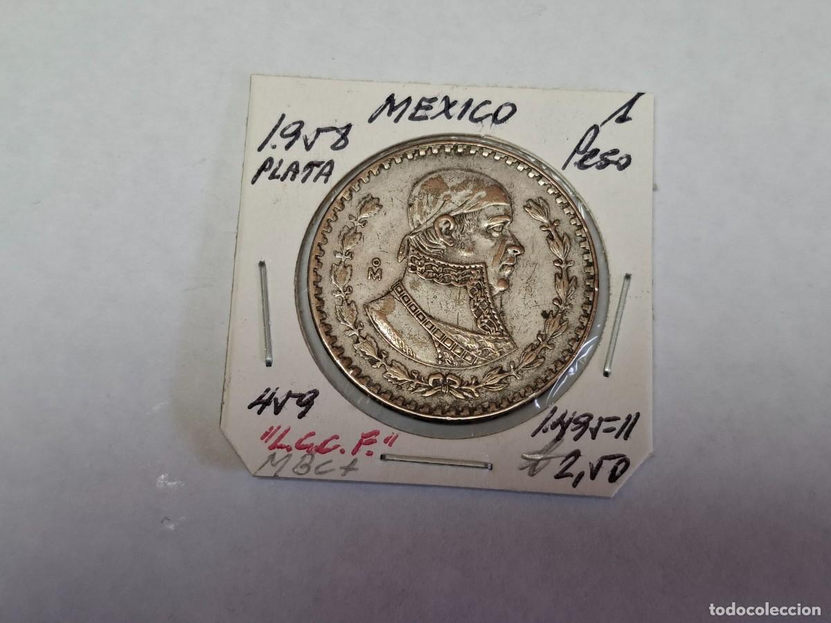 Monedas antiguas de Am&eacute;rica: 1 PESO de PLATA de 1958 KM 459 MEXICO en MBC+