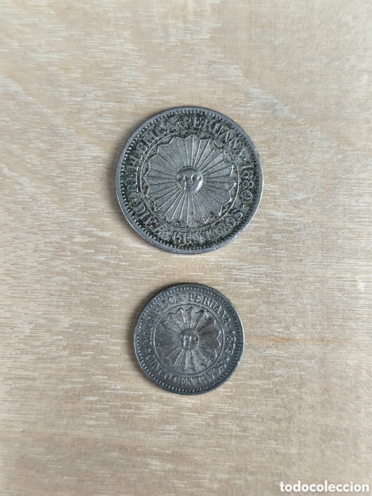 Moedas antigas da Am&eacute;rica: Lote 2 monedas provisionales Per&uacute;