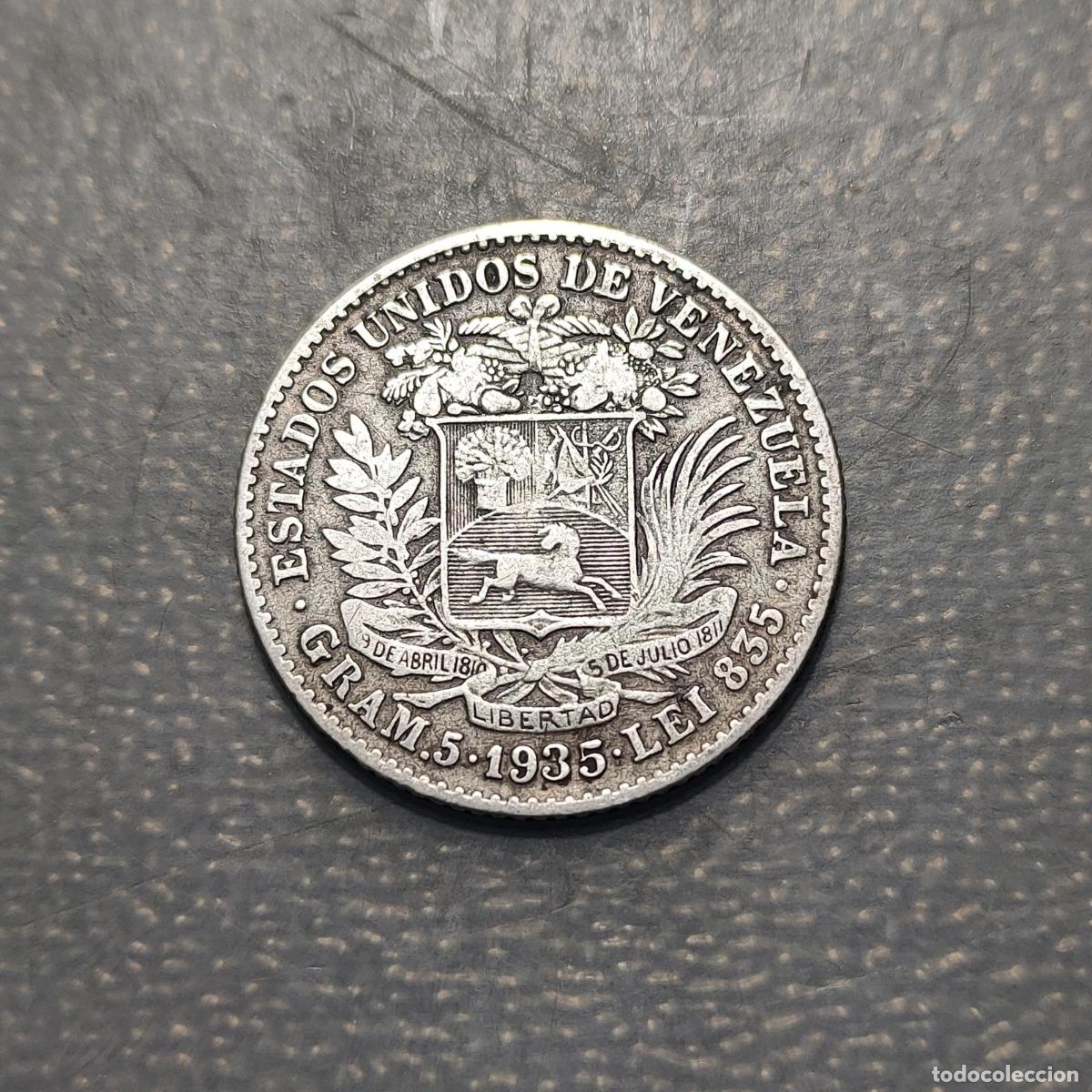 Monedas antiguas de Am&eacute;rica: VENEZUELA 1 BOLIVAR 1935 MBC
