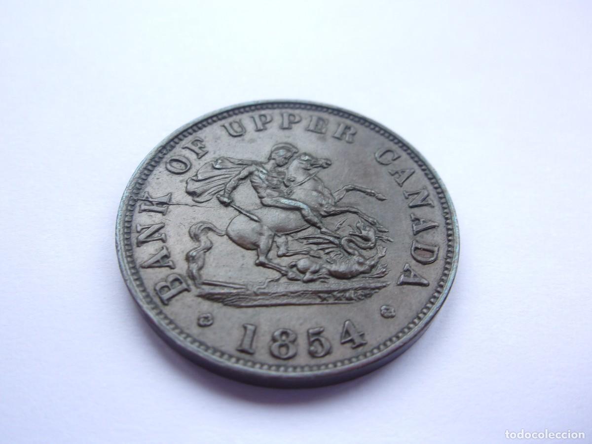 Monedas antiguas de Am&eacute;rica: 33SCL17 Canada. Bank of Upper Canada half penny token 1854. KM# Tn2