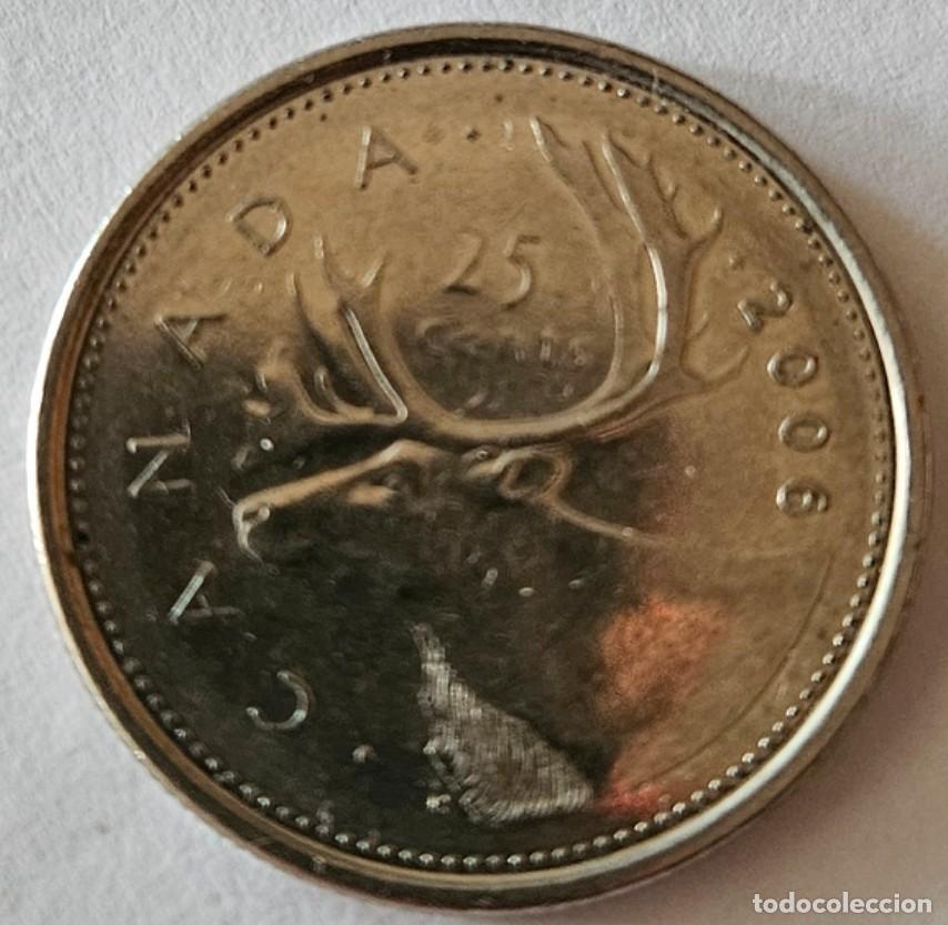 Monedas antiguas de Am&eacute;rica: 25 CENTAVOS CANADA 2006