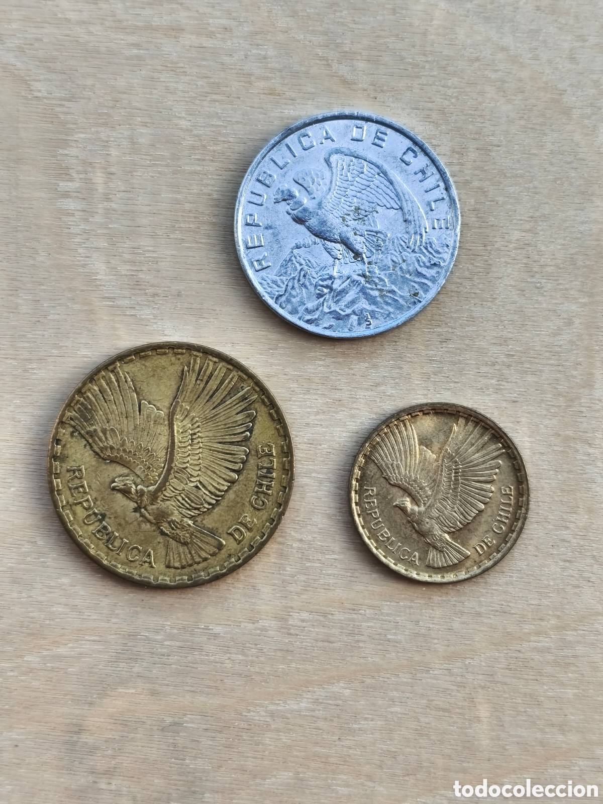 Alte M&uuml;nzen aus Amerika: Lote 3 monedas Chile c&oacute;ndor