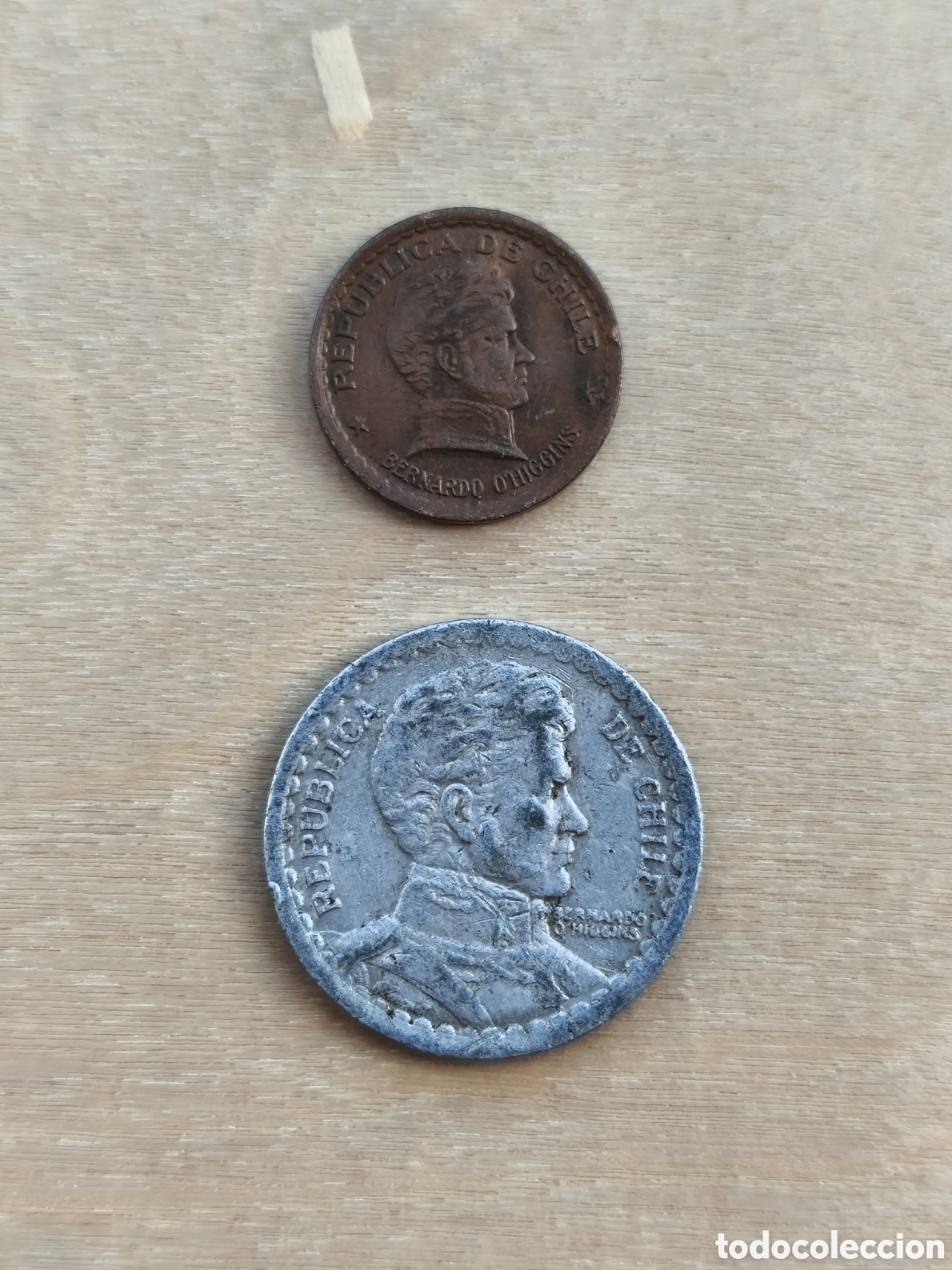 Moedas antigas da Am&eacute;rica: Lote 2 monedas Chile a&ntilde;os 50