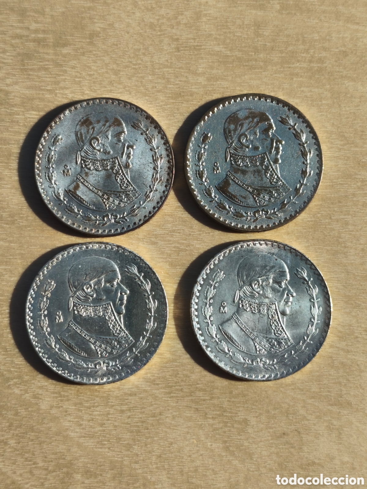Old Coins of America: 1 peso M&eacute;xico Tepalcate plata 0.100