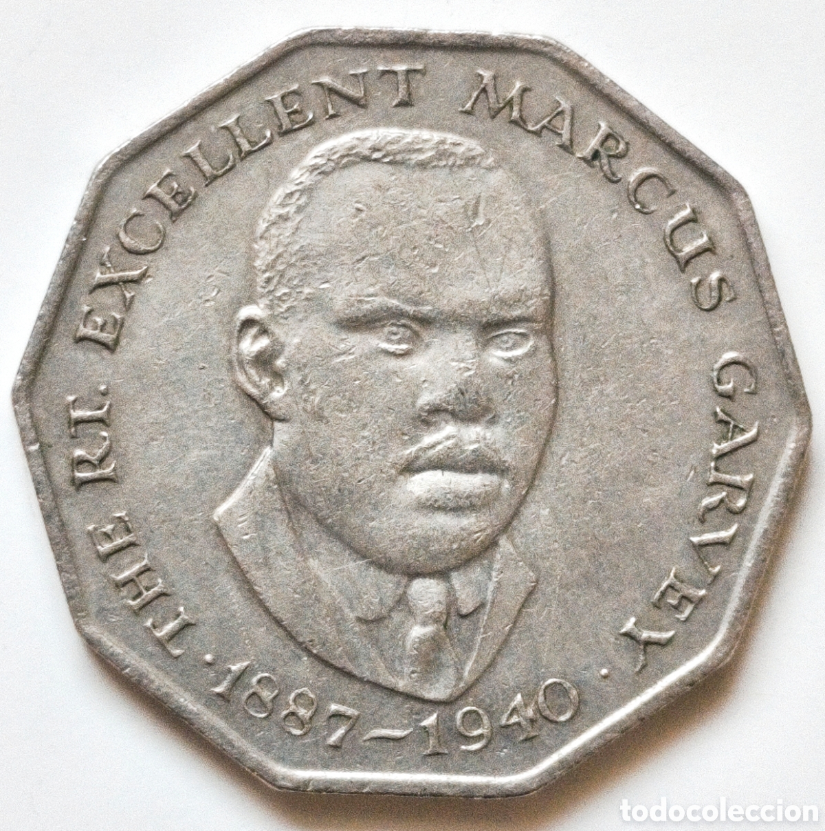 Monedas antiguas de Am&eacute;rica: Jamaica, 50 cents de 1975 con leyenda