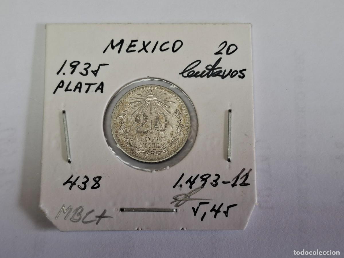 Monedas antiguas de Am&eacute;rica: 20 CENTAVOS de PLATA de 1935 KM 438 MEXICO en MBC+