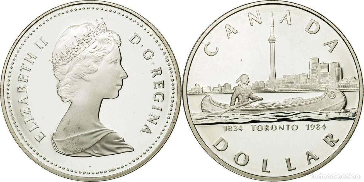 Monedas antiguas de Am&eacute;rica: CANADA 1 DOLAR (DOLLAR) PLATA 1984 ELIZABETH II CONMEMORATIVA TORONTO FDC/BU EN CAPSULA