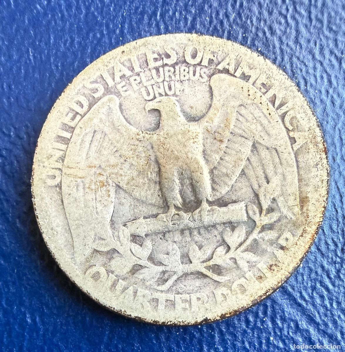 Monedas antiguas de Am&eacute;rica: Moneda 25 centavos USA 1938 &ndash; Plata