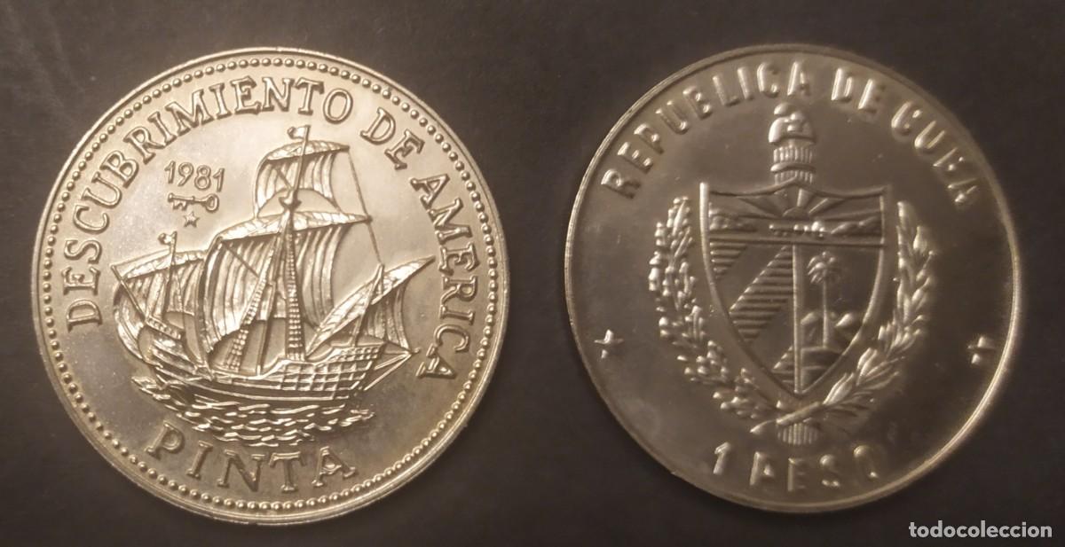 Monedas antiguas de Am&eacute;rica: CUBA : 1 peso 1981 (PINTA) Descubrimiento de Am&eacute;rica.SC.UNC.