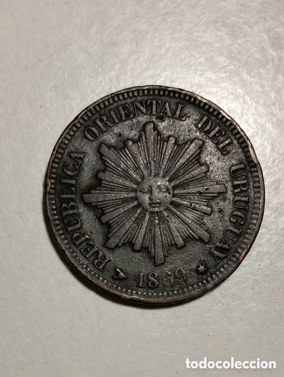 Monete antiche di America: Uruguay 2 cent&eacute;simos 1869