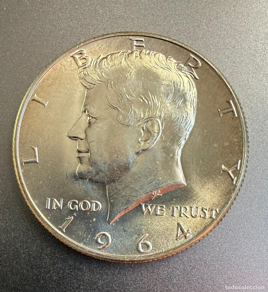 Monedas antiguas de Am&eacute;rica: Moneda de Plata USA &ndash; Kennedy Half Dollar 1964 Estados Unidos Primera Emisi&oacute;n