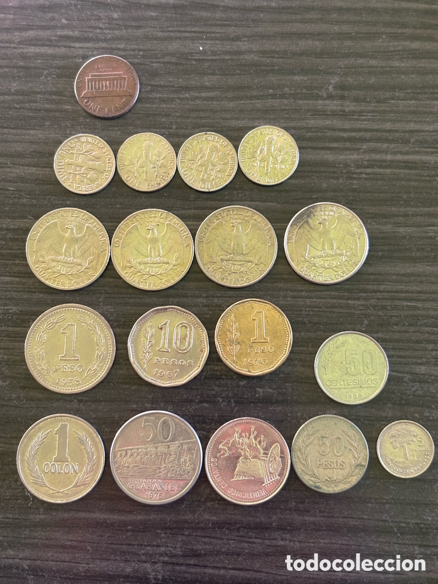 Monedas antiguas de Am&eacute;rica: Lote Monedas Am&eacute;rica y EEUU Colecci&oacute;n Extranjera