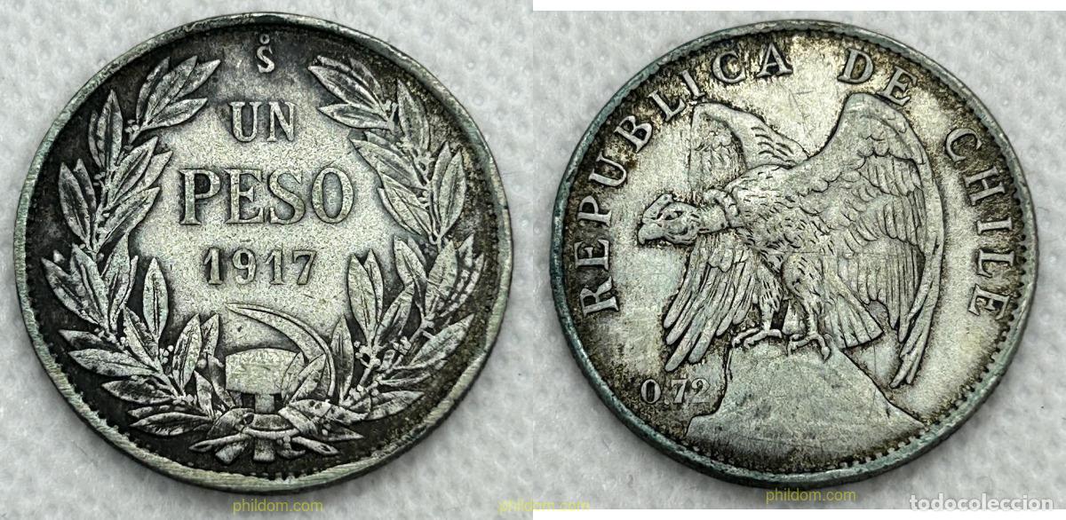 Monedas antiguas de Am&eacute;rica: 3757 CHILE 1917 CHILE 1 PESO 1917