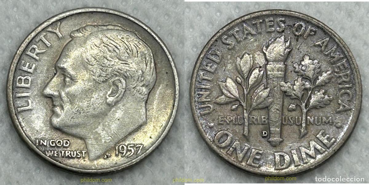 Monedas antiguas de Am&eacute;rica: 3731 ESTADOS UNIDOS 1957 1 DIME ESTADOS UNIDOS 1957