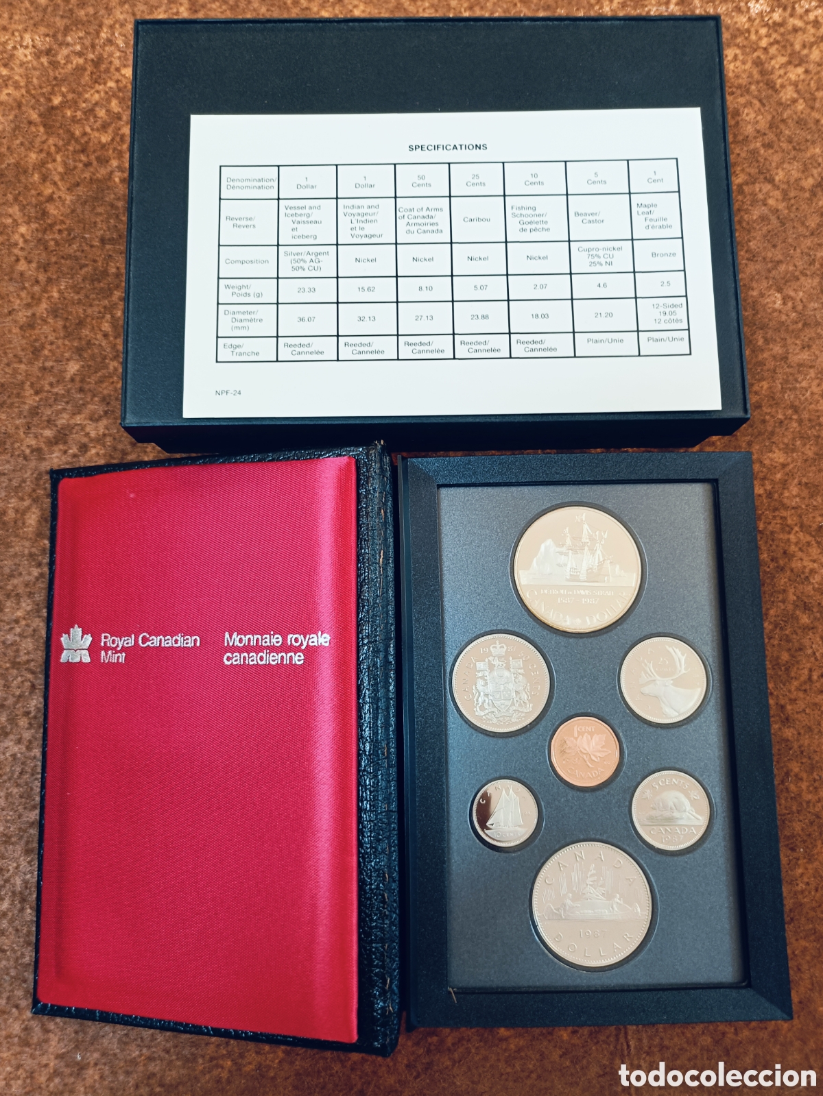 Monedas antiguas de Am&eacute;rica: SET CANADA 1987 PROOF ESTUCHE CERTIFICADO +DOLAR PLATA