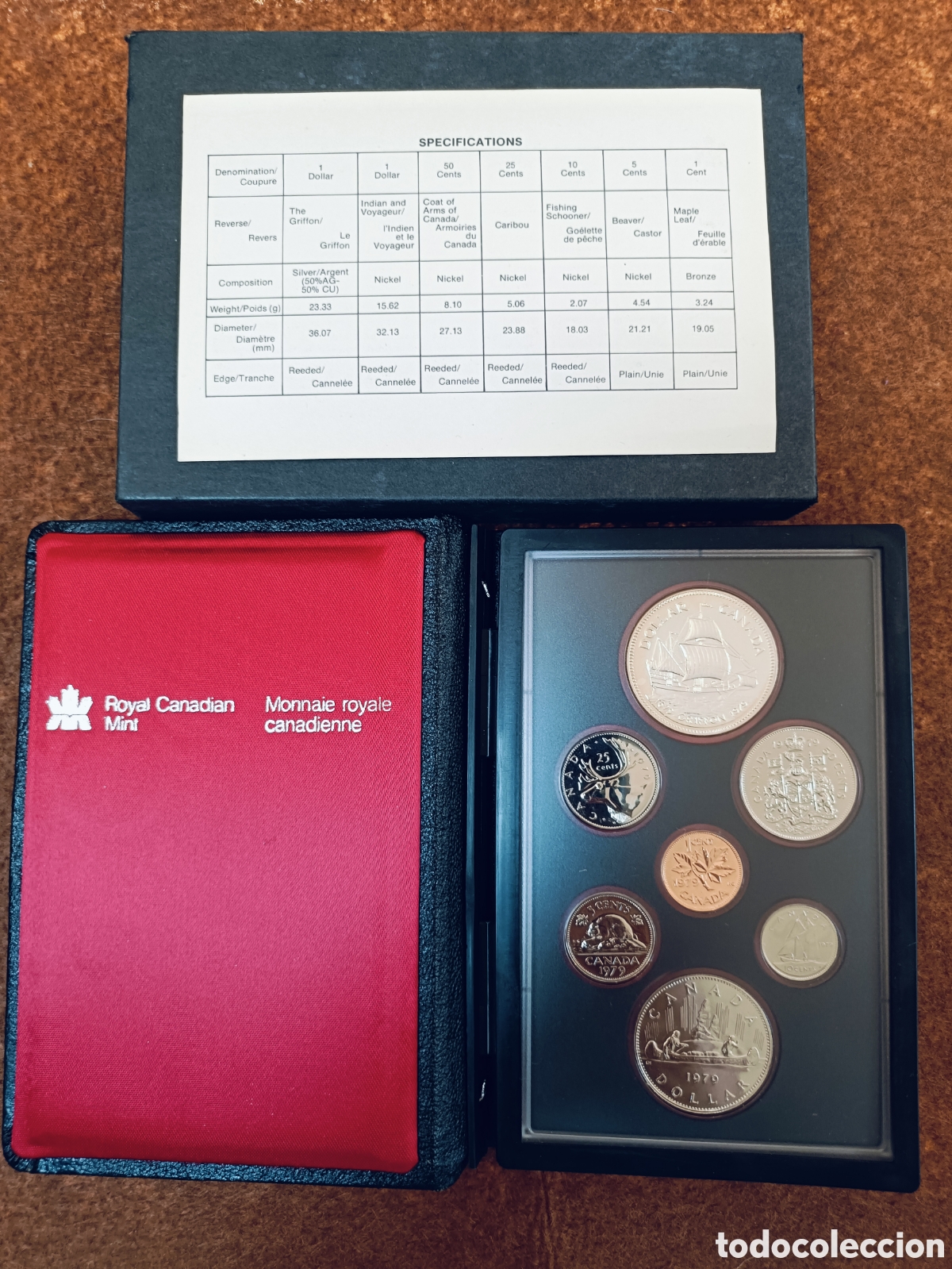 Monedas antiguas de Am&eacute;rica: SET CANADA 1979 PROOF ESTUCHE CERTIFICADO +DOLAR PLATA