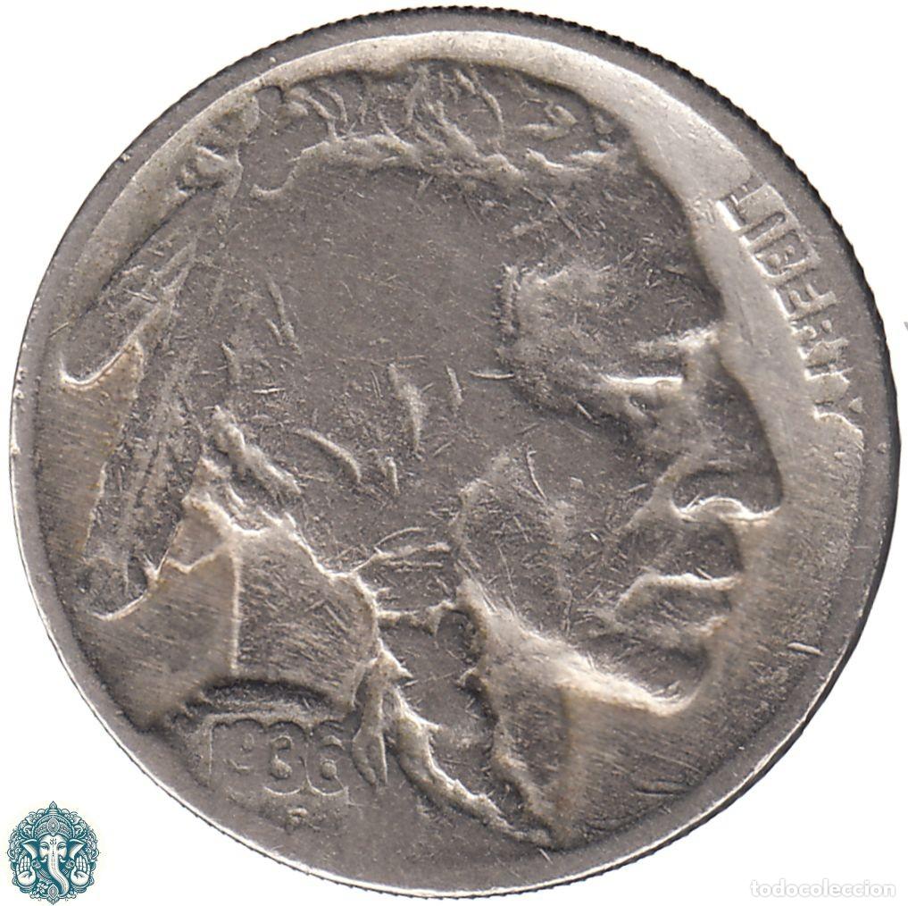 Monedas antiguas de Am&eacute;rica: ESTADOS UNIDOS 5 Centavos 1936 Buffalo Nickel KM#134 USA EEUU