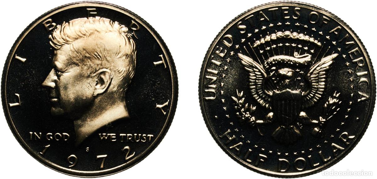 Monedas antiguas de Am&eacute;rica: United States Federal republic 1972 S &frac12; Dollar &rdquo;Kennedy Half Dollar&rdquo; Copper-nickel clad copper (91.