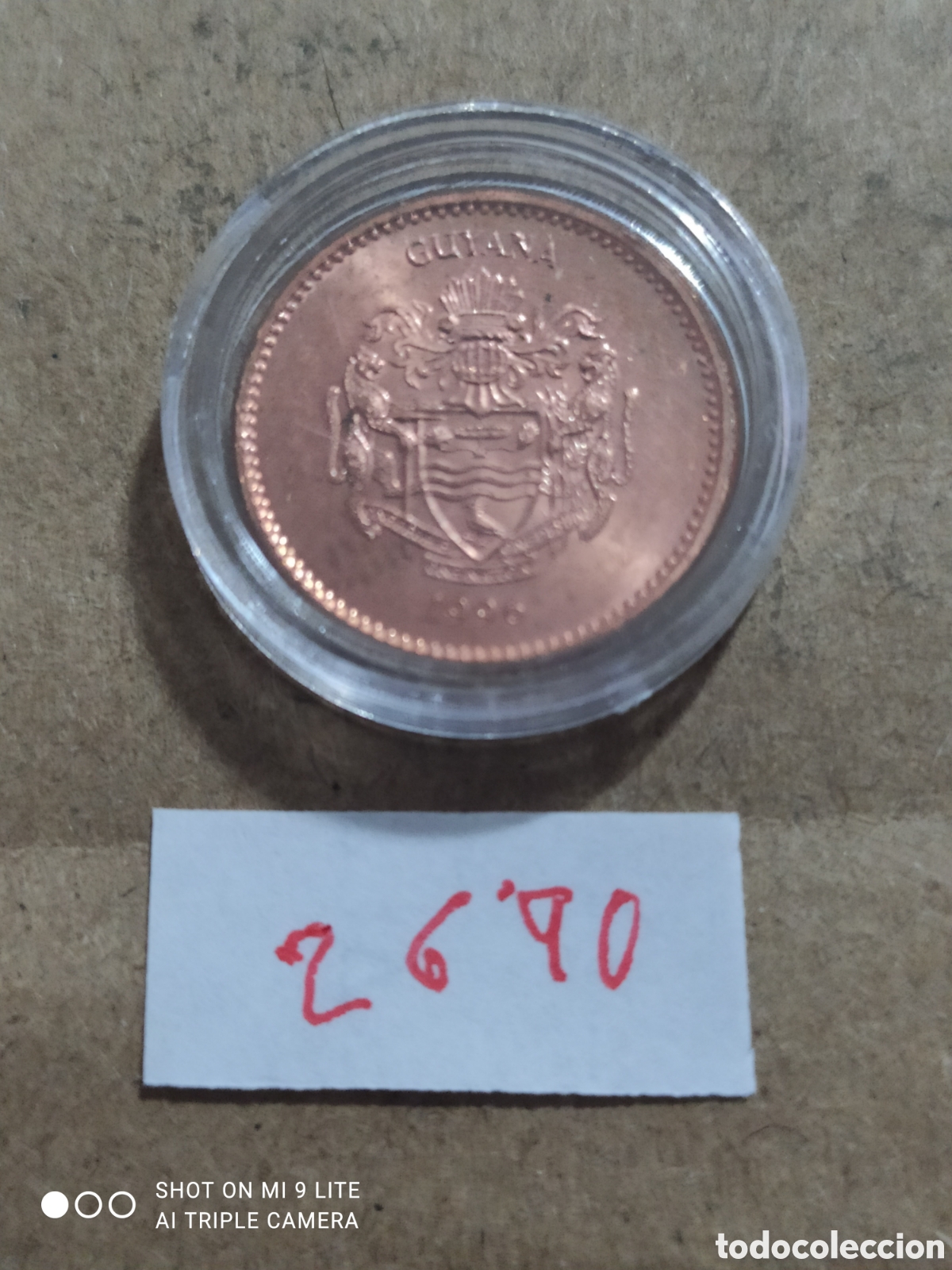 Monedas antiguas de Am&eacute;rica: 1 dolar de Guayana a&ntilde;o 1998