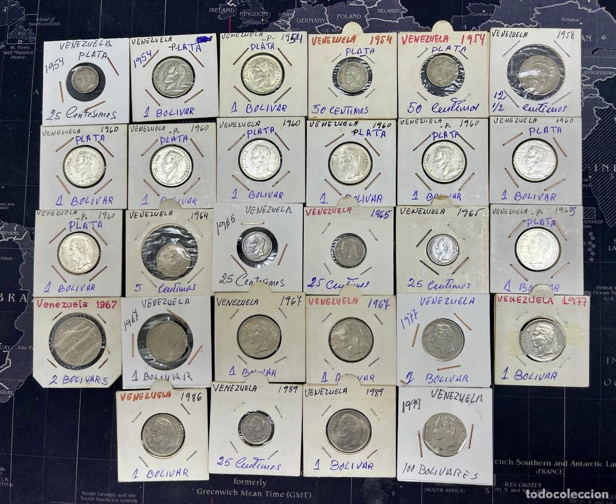 Monedas antiguas de Am&eacute;rica: Lote de 28 monedas, 13 de plata (Venezuela).