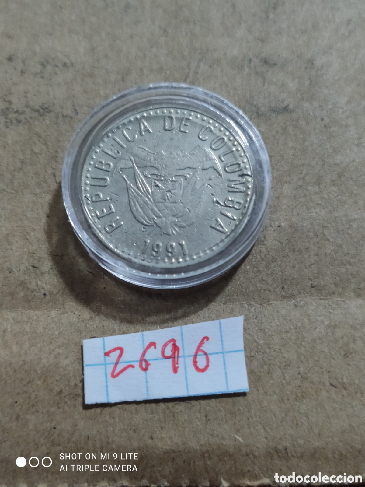 Monedas antiguas de Am&eacute;rica: 10 pesos Colombia a&ntilde;o 1991