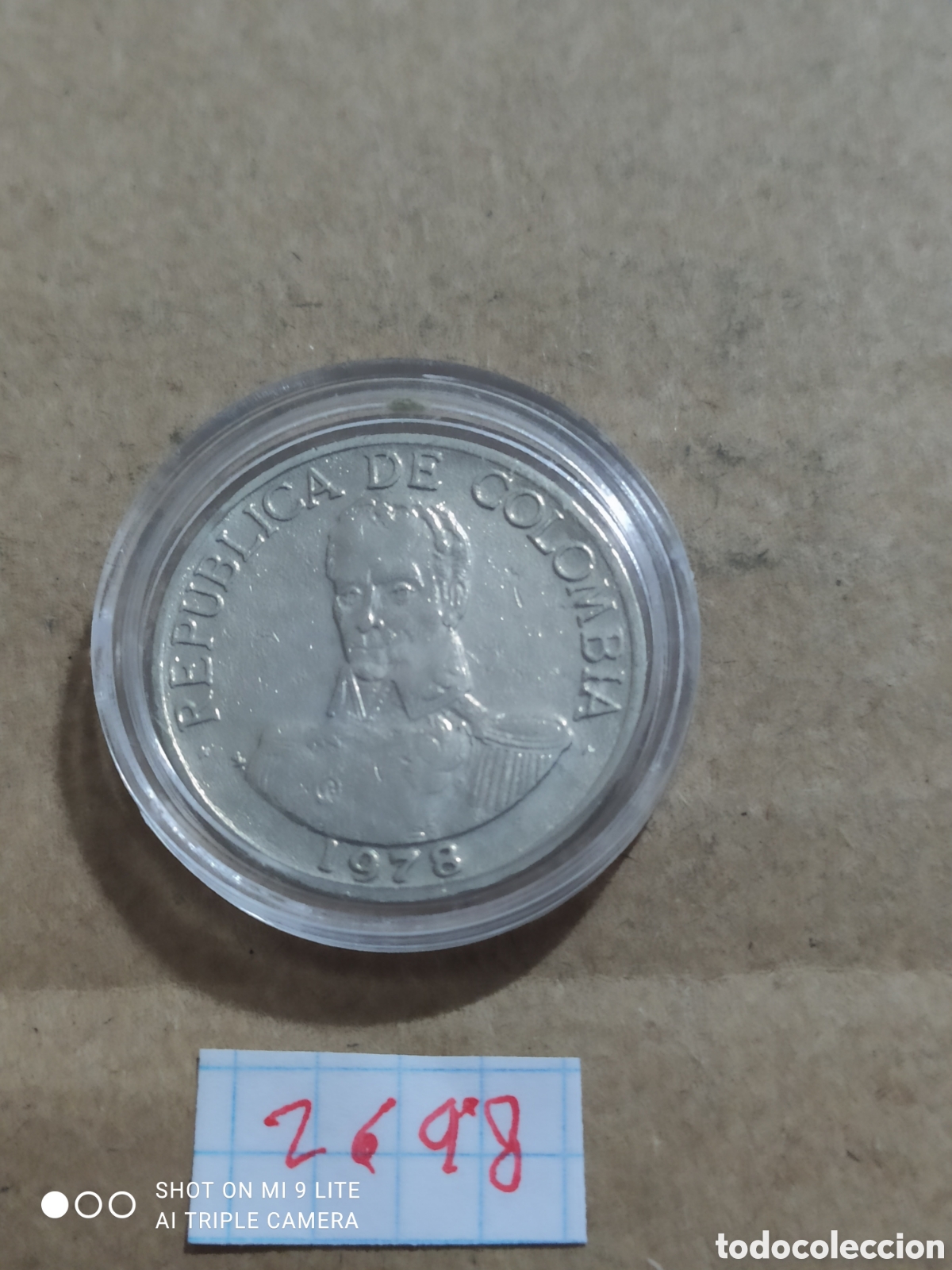 Monedas antiguas de Am&eacute;rica: 1 peso de Colombia a&ntilde;o 1978