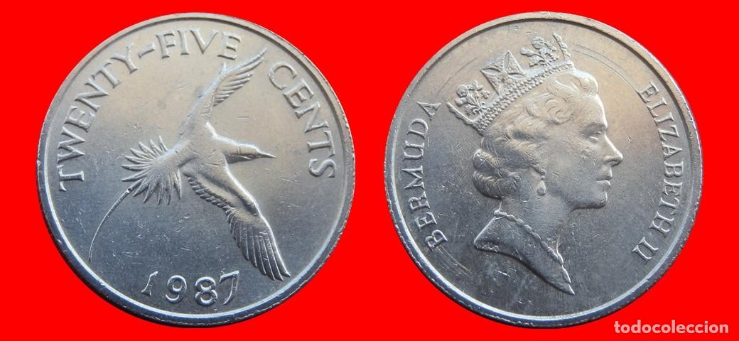 Monedas antiguas de Am&eacute;rica: 25 CENTAVOS 1987 BERMUDA-150040