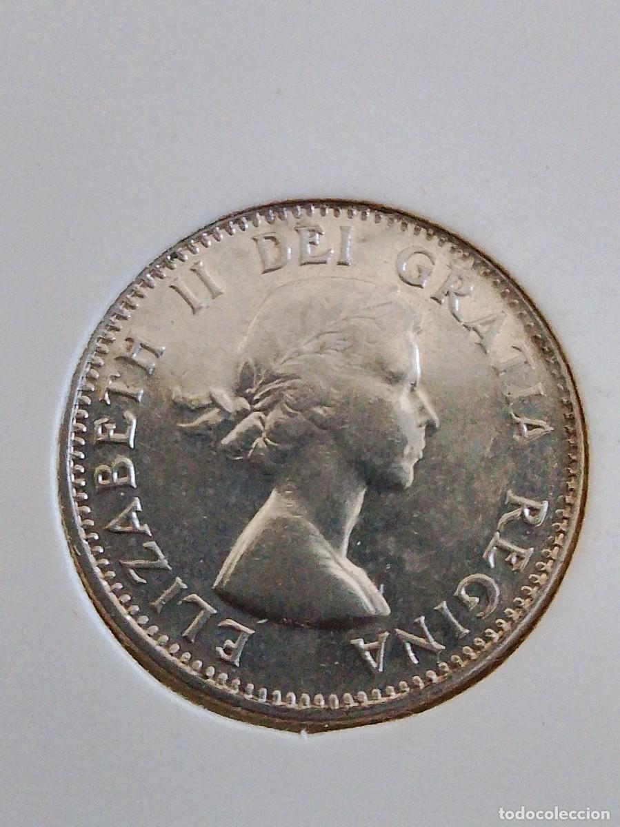 Monedas antiguas de Am&eacute;rica: Moneda 10 cent 1953 Canada plata