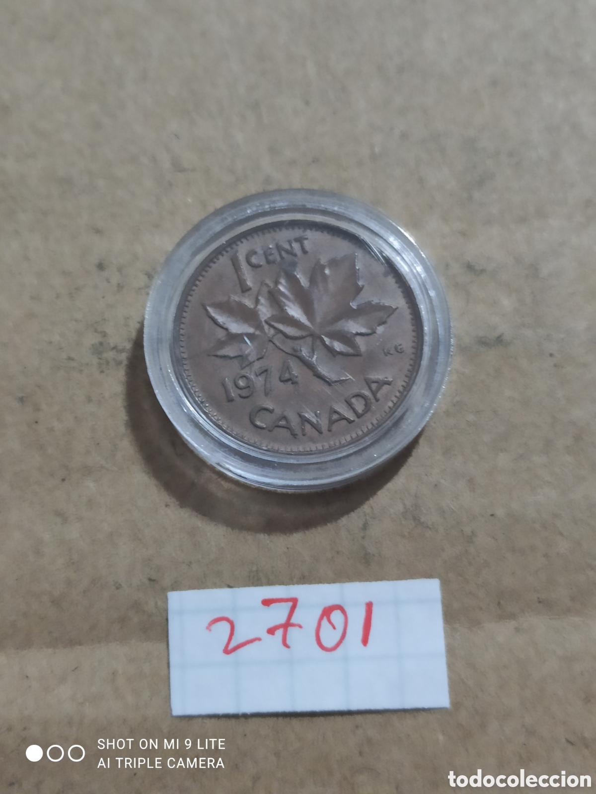 Monedas antiguas de Am&eacute;rica: 1 c&eacute;ntimo de Canad&aacute; a&ntilde;o 1974 - Foto 2