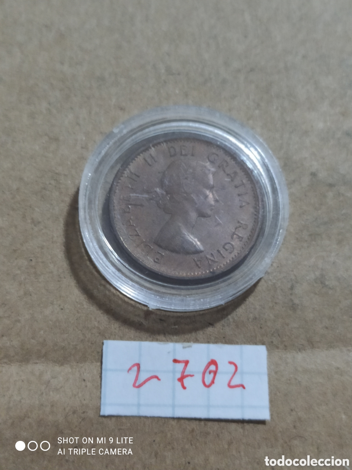Monedas antiguas de Am&eacute;rica: 1 c&eacute;ntimo Canad&aacute; a&ntilde;o 1961