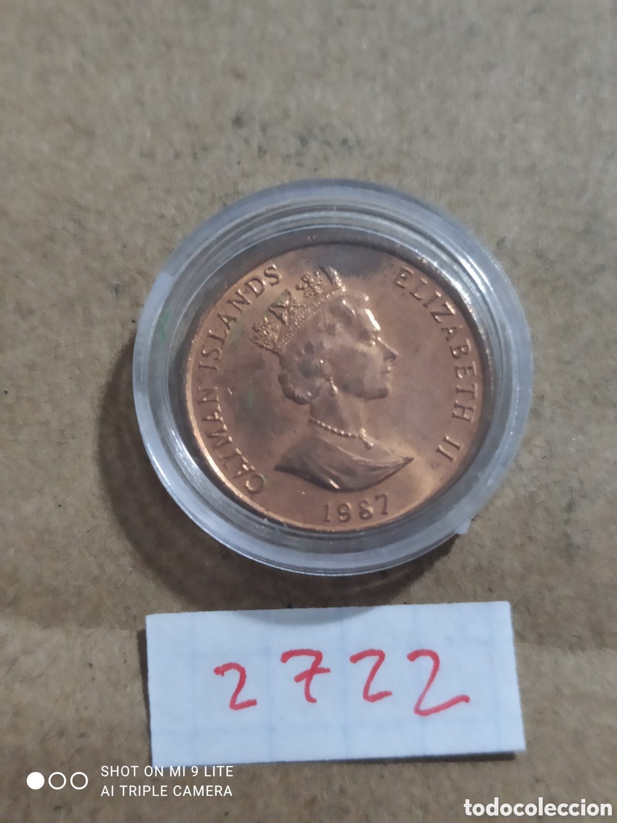 Monedas antiguas de Am&eacute;rica: 1 Penny de islas Caim&aacute;n 1987