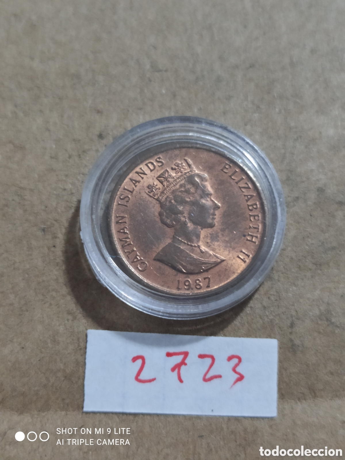 Monedas antiguas de Am&eacute;rica: 1 Penny de islas Caim&aacute;n 1987