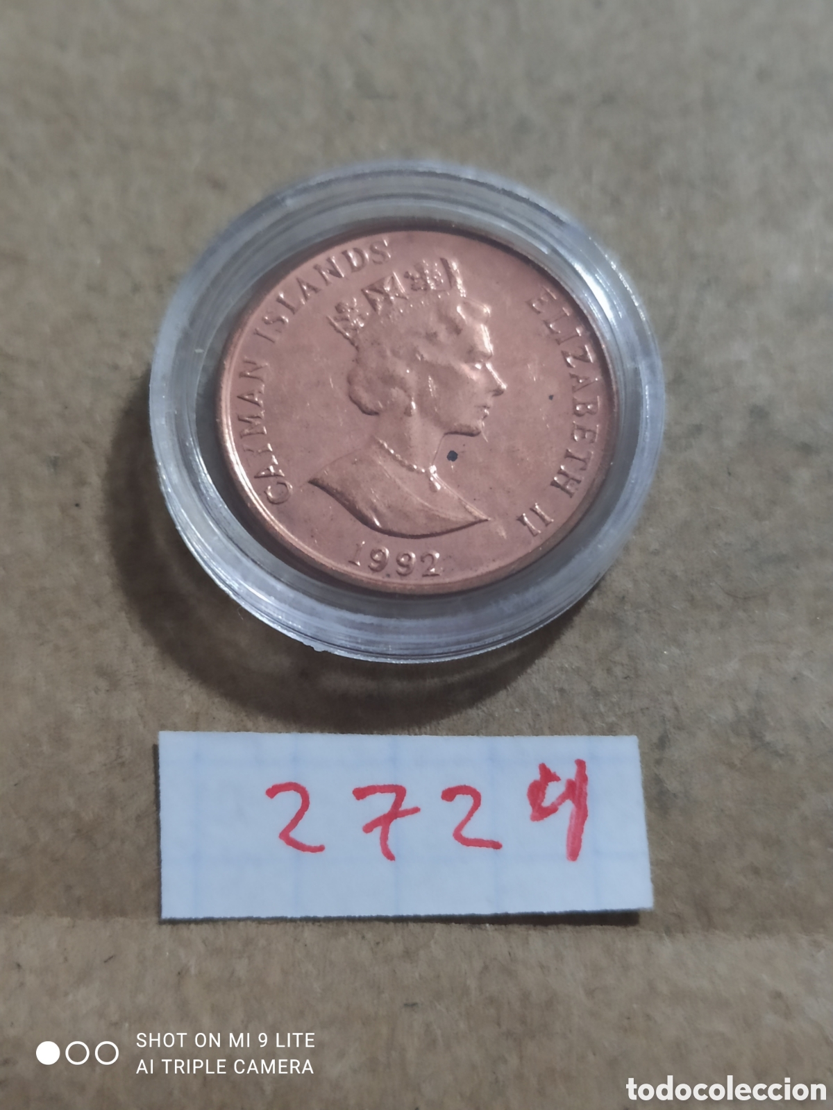 Monedas antiguas de Am&eacute;rica: 1 Penny de islas Caim&aacute;n 1992